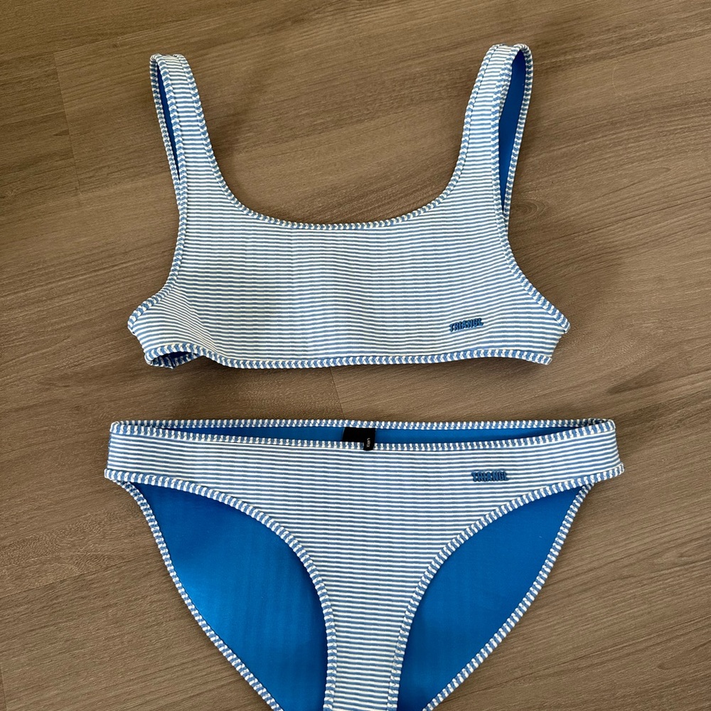Triangl Bikini Set Blue Stripe